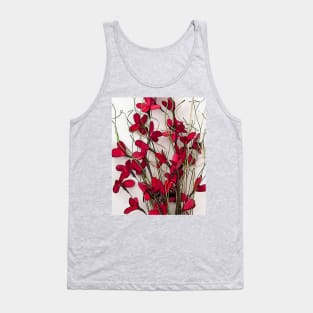 Dainty Red Floral Bouquet Tank Top